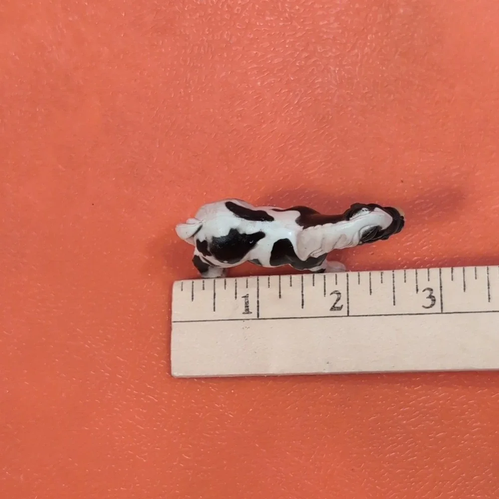 Vintage Miniature Black White Pinto Toy Horse Figurine Plastic 2